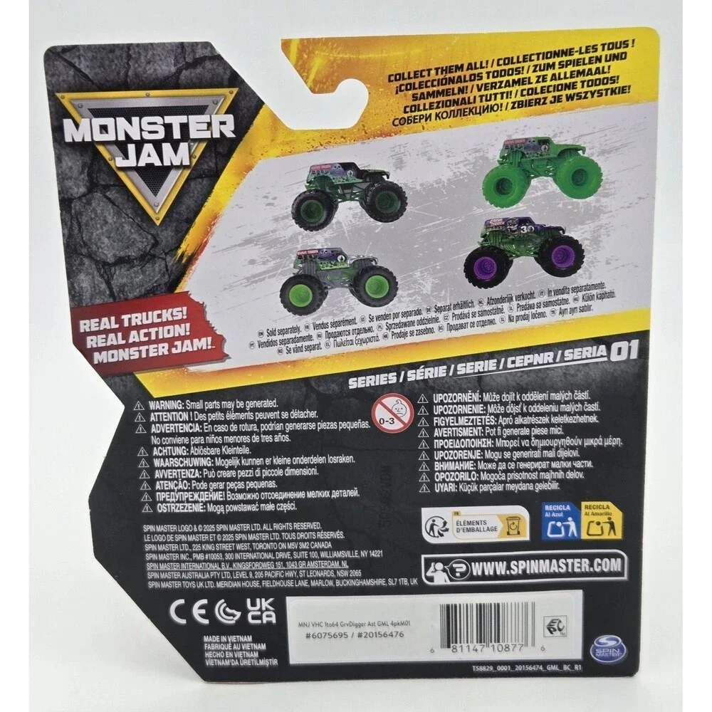Spin Master Monster Jam Grave Digger 2025‎ Series 1 Purple 1:64 Diecast Truck